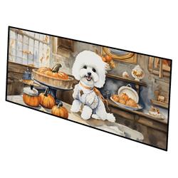0.2 x 28 x 58 in. Bichon Frise Fall Kitchen Pumpkins Runner Mat