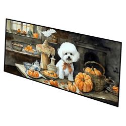 0.2 x 28 x 58 in. Bichon Frise Fall Kitchen Pumpkins Runner Mat