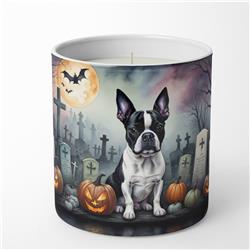 DAC2020CDL 3.25 x 3.75 x 3.25 in. Boston Terrier Spooky Halloween Decorative Soy Candle