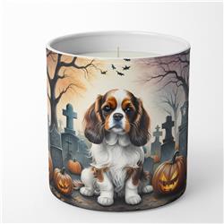 DAC2028CDL 3.25 x 3.75 x 3.25 in. Cavalier Spaniel Spooky Halloween Decorative Soy Candle