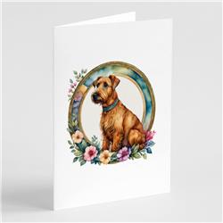 DAC2154GCA7P 0.01 x 5 x 7 in. Irish Terrier & Flowers Greeting Cards & Envelopes - Pack of 8