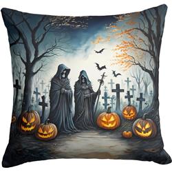 3 x 14 x 14 in. The Grim Reaper Spooky Halloween Throw Pillow