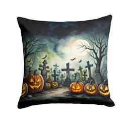 3 x 18 x 18 in. Graveyard Spooky Halloween Throw Pillow