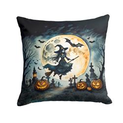 3 x 18 x 18 in. Flying Witch Spooky Halloween Throw Pillow