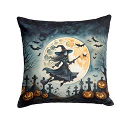 3 x 18 x 18 in. Flying Witch Spooky Halloween Throw Pillow