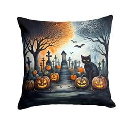 3 x 18 x 18 in. Cat Spooky Halloween Throw Pillow, Black