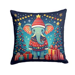 3 x 14 x 14 in. Elephant Christmas Fabric Decorative Pillow