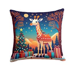 3 x 14 x 14 in. Giraffe Christmas Fabric Decorative Pillow