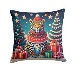 3 x 14 x 14 in. Leopard Christmas Fabric Decorative Pillow