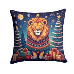 3 x 14 x 14 in. Lion Christmas Fabric Decorative Pillow