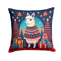 3 x 14 x 14 in. Llama Christmas Fabric Decorative Pillow