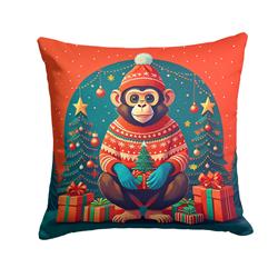 3 x 14 x 14 in. Monkey Christmas Fabric Decorative Pillow