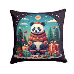 3 x 14 x 14 in. Panda Christmas Fabric Decorative Pillow