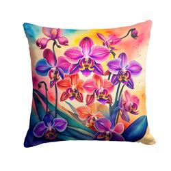3 x 18 x 18 in. Colorful Orchids Fabric Decorative Pillow