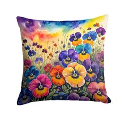 3 x 18 x 18 in. Colorful Pansies Fabric Decorative Pillow