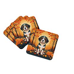 0.15 x 3.5 x 3.5 in. Beagle Fall Foam Coasters - Set of 4
