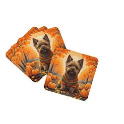 0.15 x 3.5 x 3.5 in. Cairn Terrier Fall Foam Coasters - Set of 4