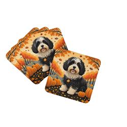 0.15 x 3.5 x 3.5 in. Havanese Fall Foam Coasters - Set of 4