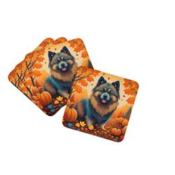 0.15 x 3.5 x 3.5 in. Keeshond Fall Foam Coasters - Set of 4