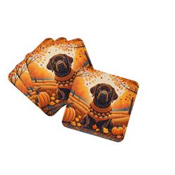 DAC1055FC 0.15 x 3.5 x 3.5 in. Chocolate Labrador Retriever Fall Foam Coasters - Set of 4