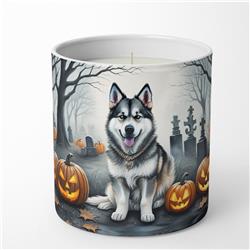DAC2007CDL 3.25 x 3.75 x 3.25 in. Alaskan Malamute Spooky Halloween Decorative Soy Candle