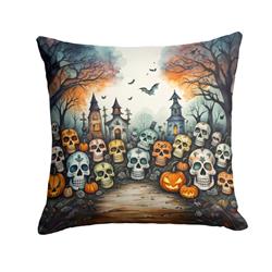 3 x 14 x 14 in. Calaveras Sugar Skulls Spooky Halloween Throw Pillow