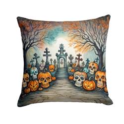 3 x 14 x 14 in. Calaveras Sugar Skulls Spooky Halloween Throw Pillow