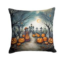 3 x 14 x 14 in. La Catrina Skeleton Spooky Halloween Throw Pillow