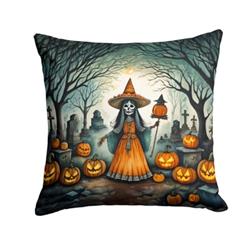 3 x 14 x 14 in. La Llorona Skeleton Spooky Halloween Throw Pillow