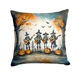 3 x 14 x 14 in. Mariachi Skeleton Band Spooky Halloween Throw Pillow