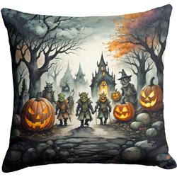 3 x 14 x 14 in. Orcs Spooky Halloween Throw Pillow