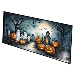 0.2 x 28 x 58 in. Ghosts Spooky Halloween Runner Mat