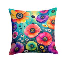 3 x 18 x 18 in. Colorful Anemones Fabric Decorative Pillow