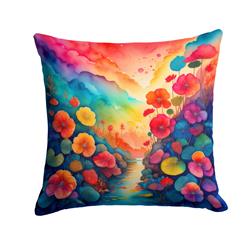 3 x 18 x 18 in. Colorful Begonias Fabric Decorative Pillow