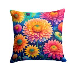 3 x 18 x 18 in. Colorful Chrysanthemums Fabric Decorative Pillow