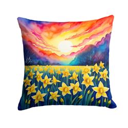 3 x 18 x 18 in. Colorful Daffodils Fabric Decorative Pillow
