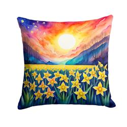 3 x 18 x 18 in. Colorful Daffodils Fabric Decorative Pillow