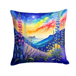 3 x 18 x 18 in. Colorful Delphinium Fabric Decorative Pillow