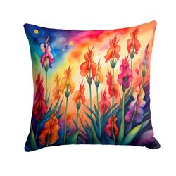3 x 18 x 18 in. Colorful Gladiolus Fabric Decorative Pillow