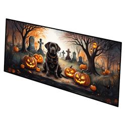 0.2 x 28 x 58 in. Chocolate Labrador Retriever Spooky Halloween Runner Mat