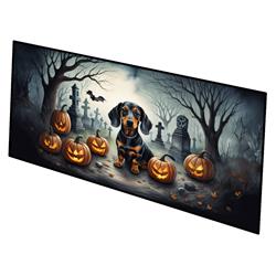 0.2 x 28 x 58 in. Dachshund Spooky Halloween Runner Mat