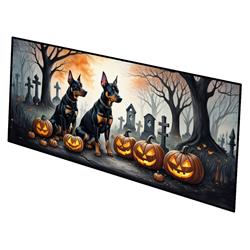 0.2 x 28 x 58 in. Doberman Pinscher Spooky Halloween Runner Mat