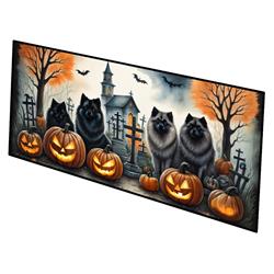 0.2 x 28 x 58 in. Keeshond Spooky Halloween Runner Mat