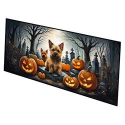 0.2 x 28 x 58 in. Norwich Terrier Spooky Halloween Runner Mat