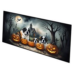 0.2 x 28 x 58 in. Saint Bernard Spooky Halloween Runner Mat