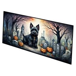 0.2 x 28 x 58 in. Scottish Terrier Spooky Halloween Runner Mat