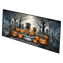 0.2 x 28 x 58 in. Shar Pei Spooky Halloween Runner Mat
