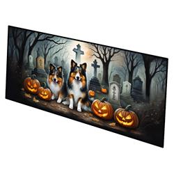 0.2 x 28 x 58 in. Sheltie Spooky Halloween Runner Mat