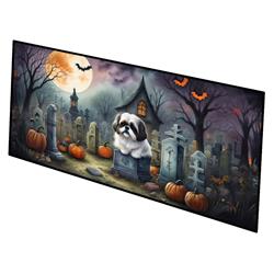 0.2 x 28 x 58 in. Shih Tzu Spooky Halloween Runner Mat