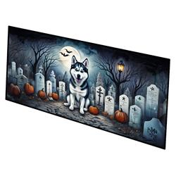 0.2 x 28 x 58 in. Siberian Husky Spooky Halloween Runner Mat